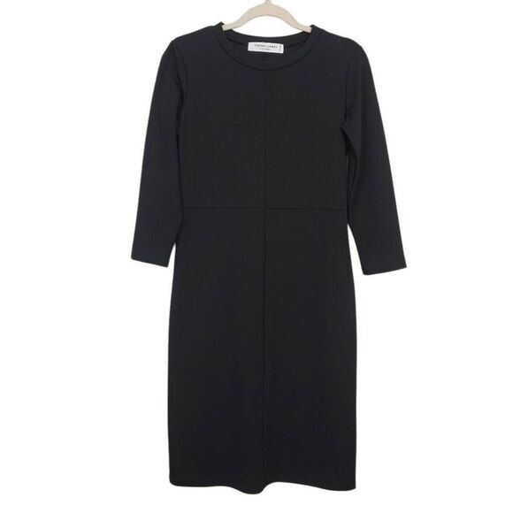 Sonnet James Black A Play Sheath Dress Sz S Knee Length Modest Career Minimalist - Picture 2 of 8